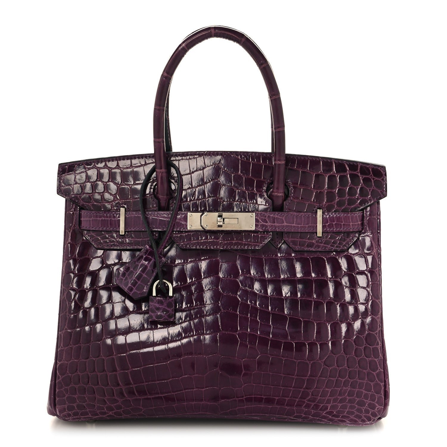 Hermes Shiny Niloticus Crocodile Birkin 30 Amethyst