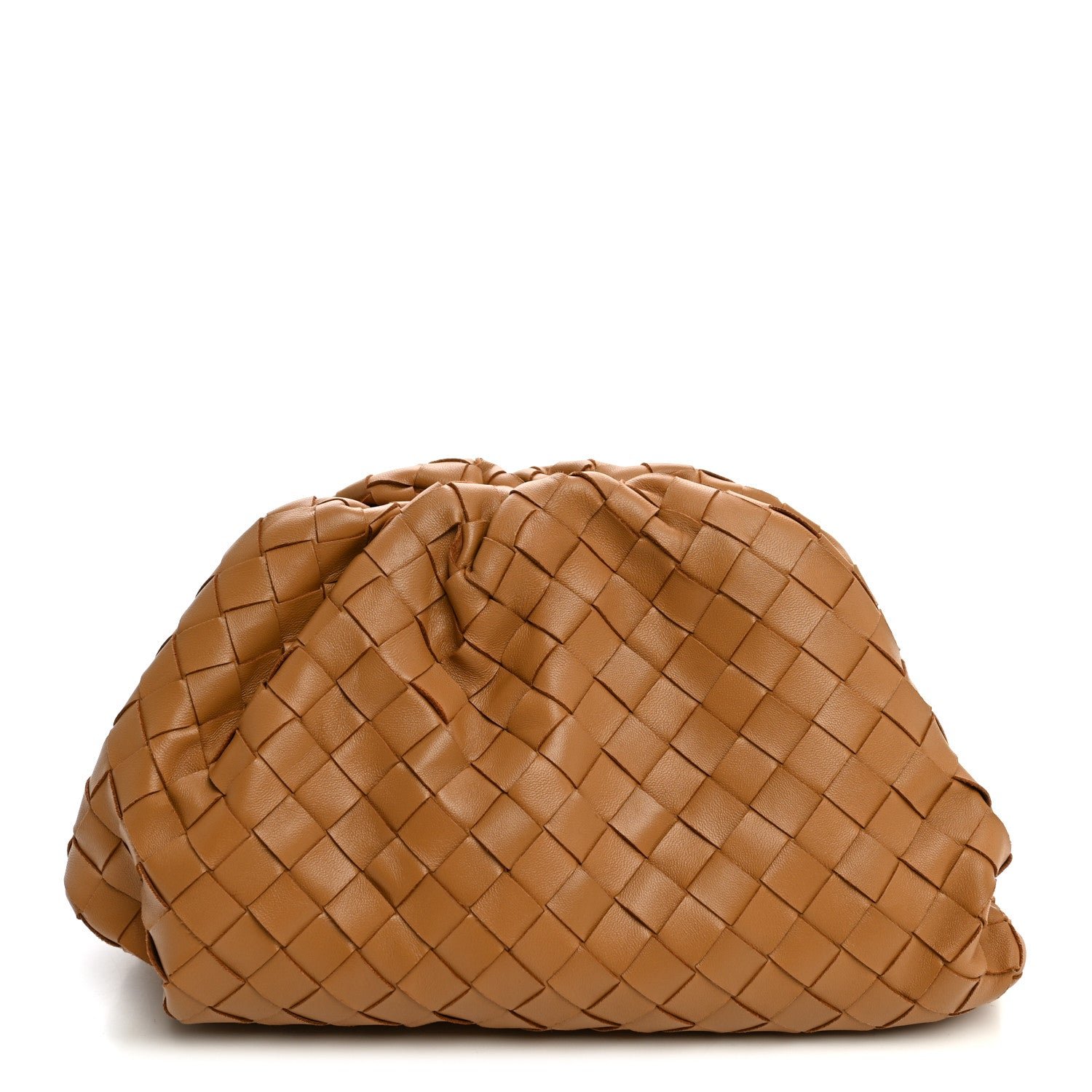 Bottega Veneta Nappa Intrecciato Teen Pouch Caramel