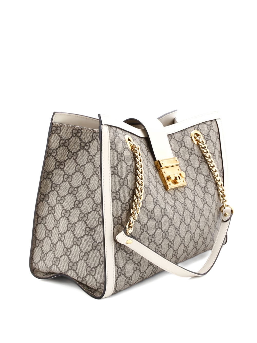 Padlock Chain GG Coated Canvas with Leather Medium tote bag