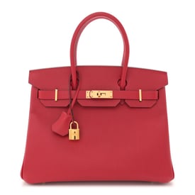 Hermes Epsom Birkin 30 Rouge Casaque