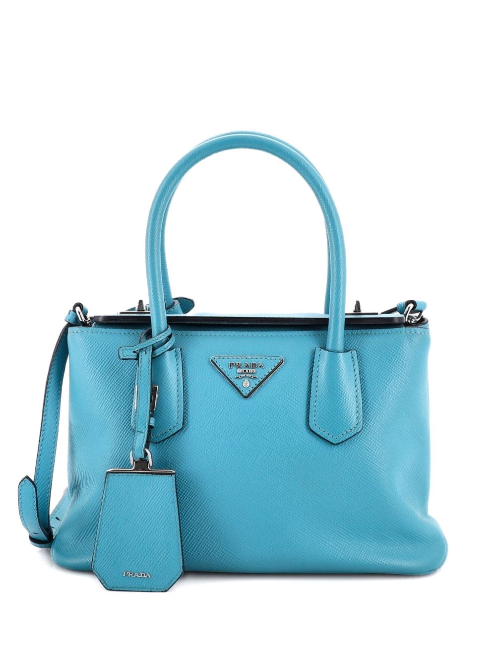 Turnlock Cuir Twin Saffiano Leather Small tote bag