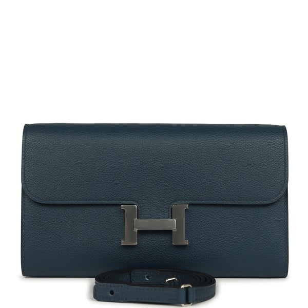 Hermes Hermes Constance Wallet To Go  Bleu De Prusse Evercolor Palladium Hardware