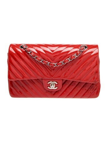 Classic Medium Chevron Double Flap Bag