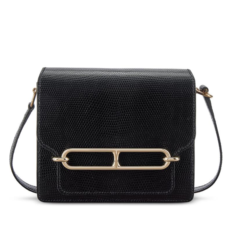 Hermes Black Shiny Niloticus Lizard Mini Roulis 18 Permebrass Hardware, 2024