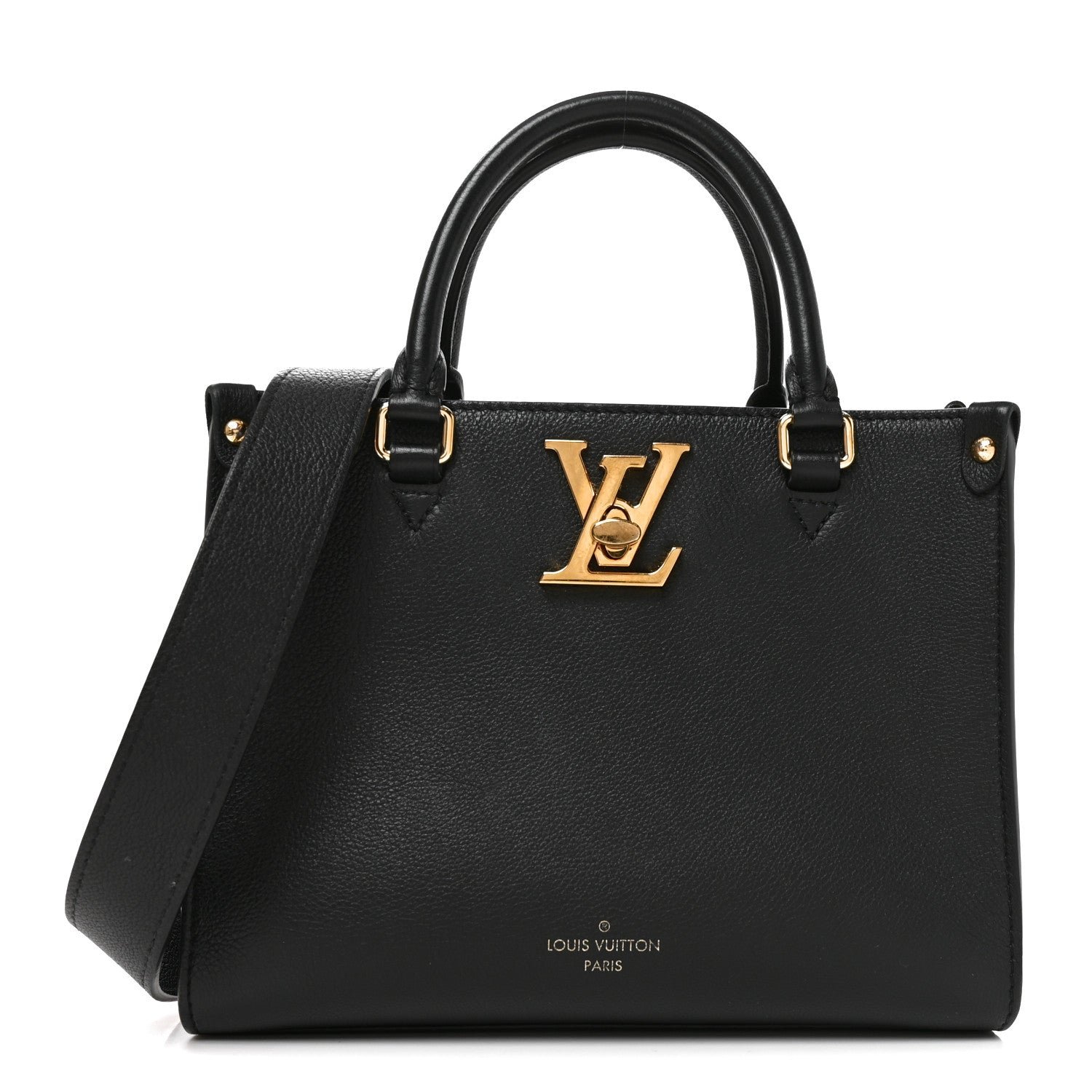 Louis Vuitton Calfskin Lock & Go Tote Black