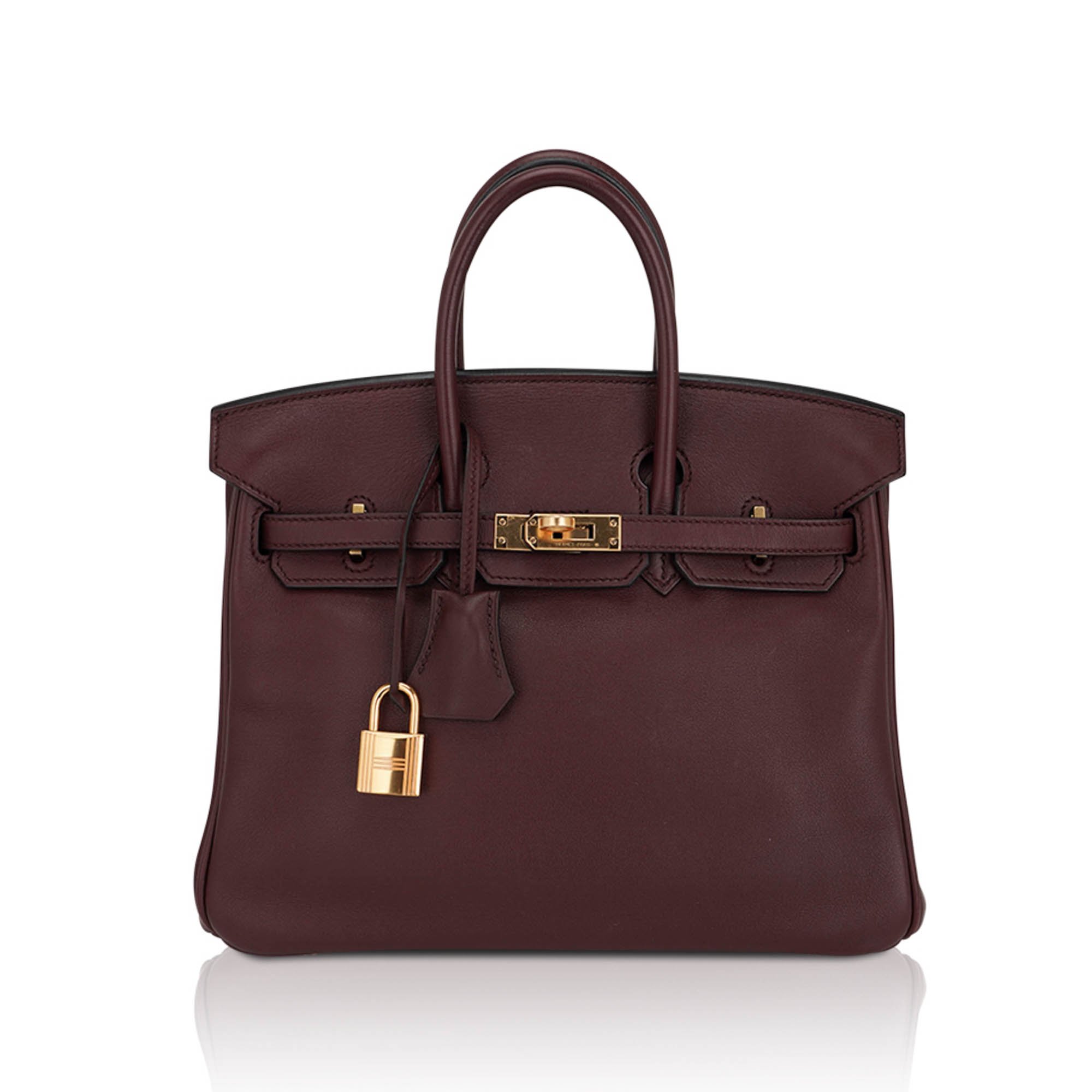 Hermes Hermes Birkin 25 Bag Rouge Sellier Swift Leather with Gold Hardware