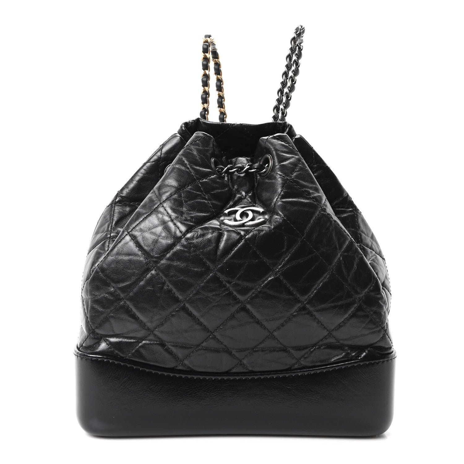 Chanel Aged Calfskin Quilted Small Gabrielle Backpack Black