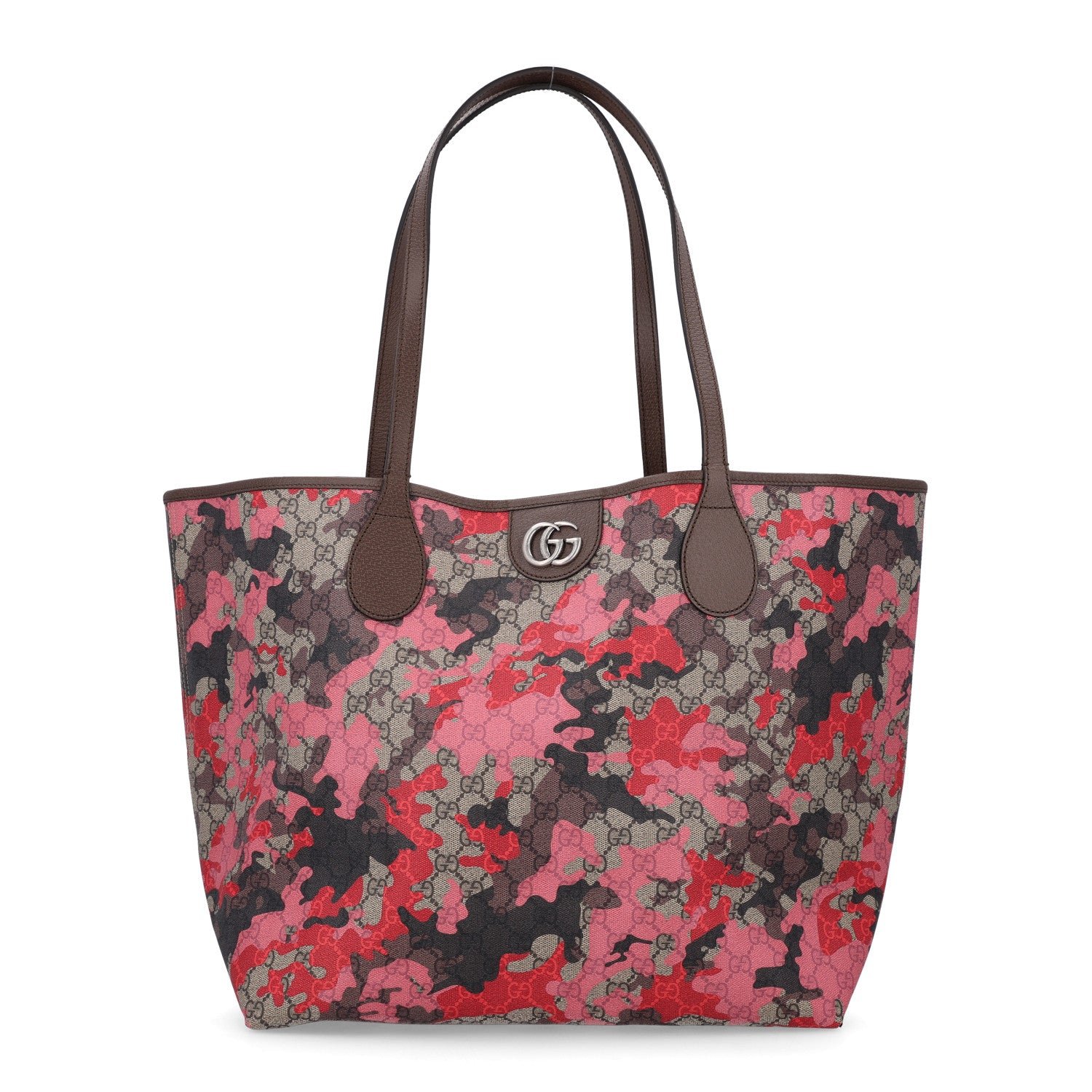 Gucci GG Supreme Monogram Camouflage Tote  Pink Red