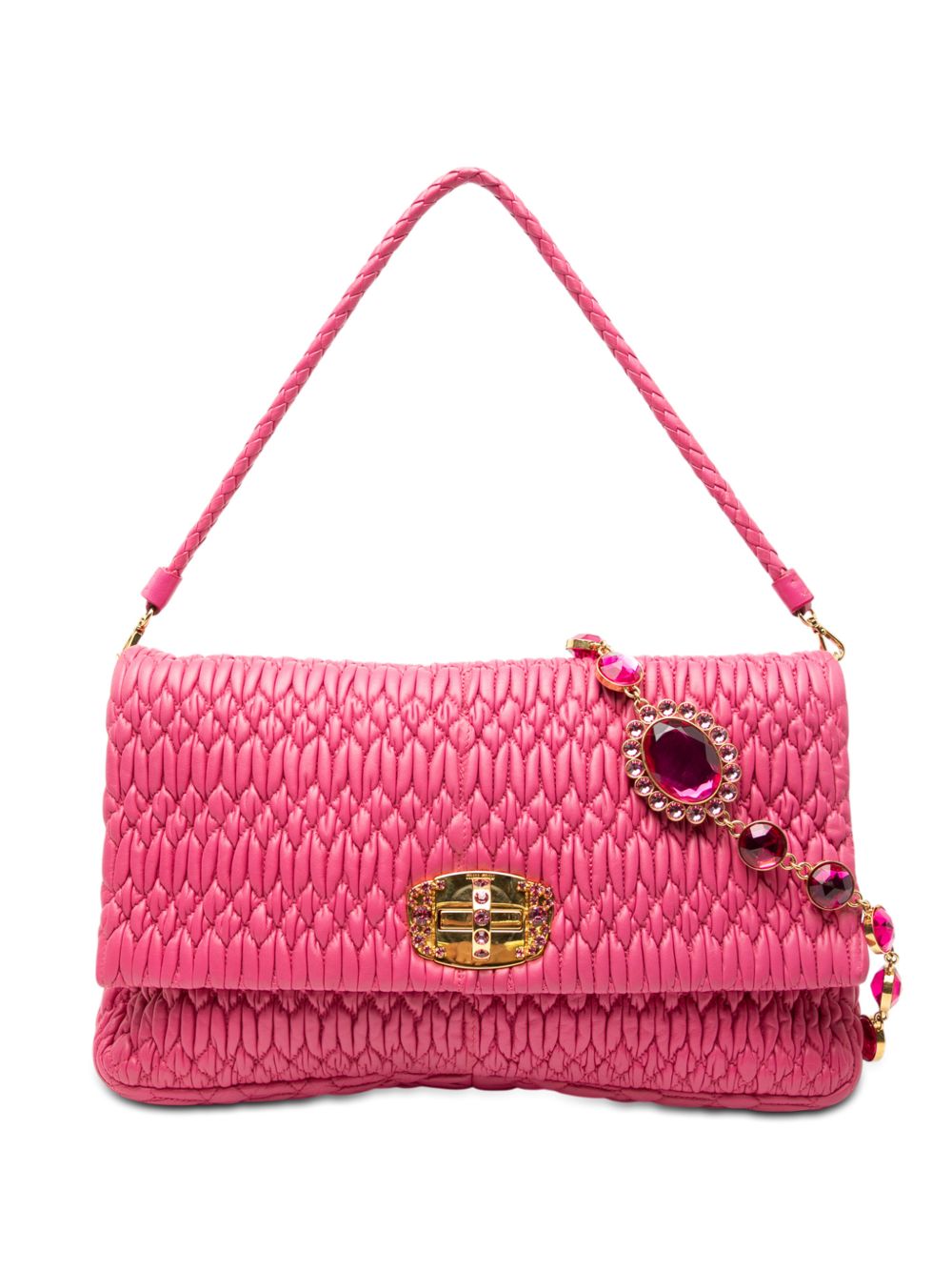 Miu Miu 2010-2025 Matelasse Nappa Crystal Chain satchel