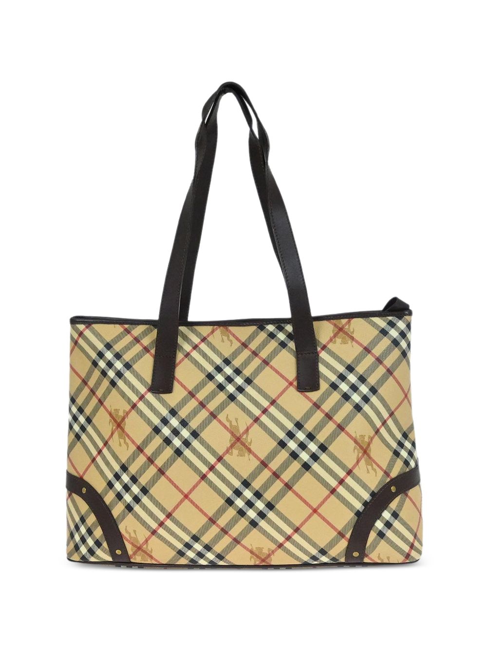 1990s check pattern shoulder tote bag