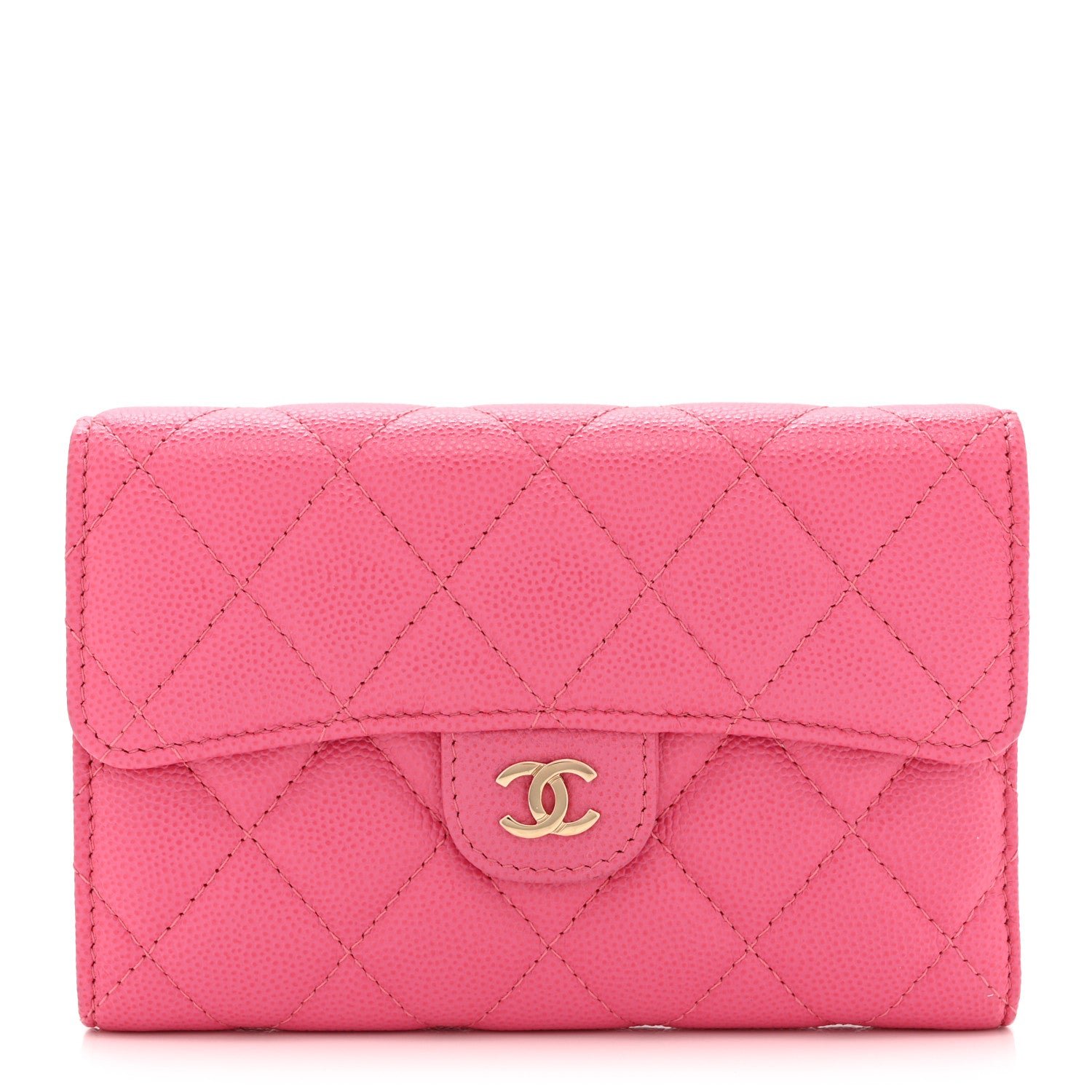 Chanel Caviar Quilted Medium Flap Wallet Pink