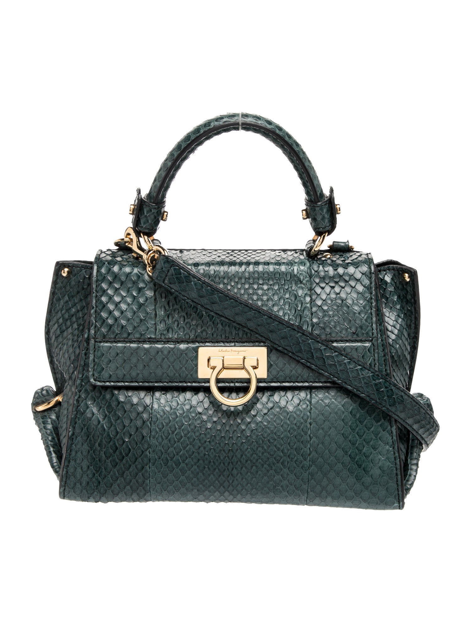 Snakeskin Top Handle Bag