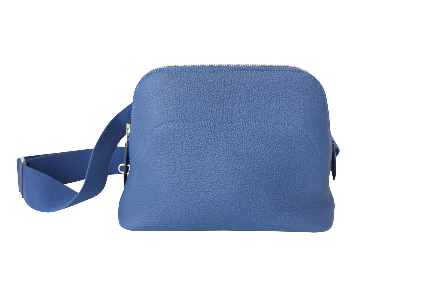 Hermes Hermes Bolide Messenger, Blue Clemence Leather with Palladium Hardware, K 2025 Stamp, Preowned in Box WA001