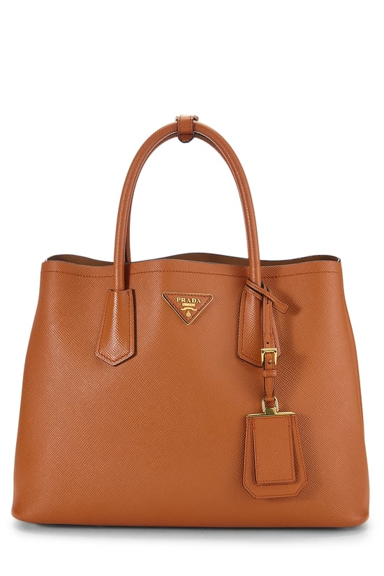 Orange Saffiano Double Bag Medium