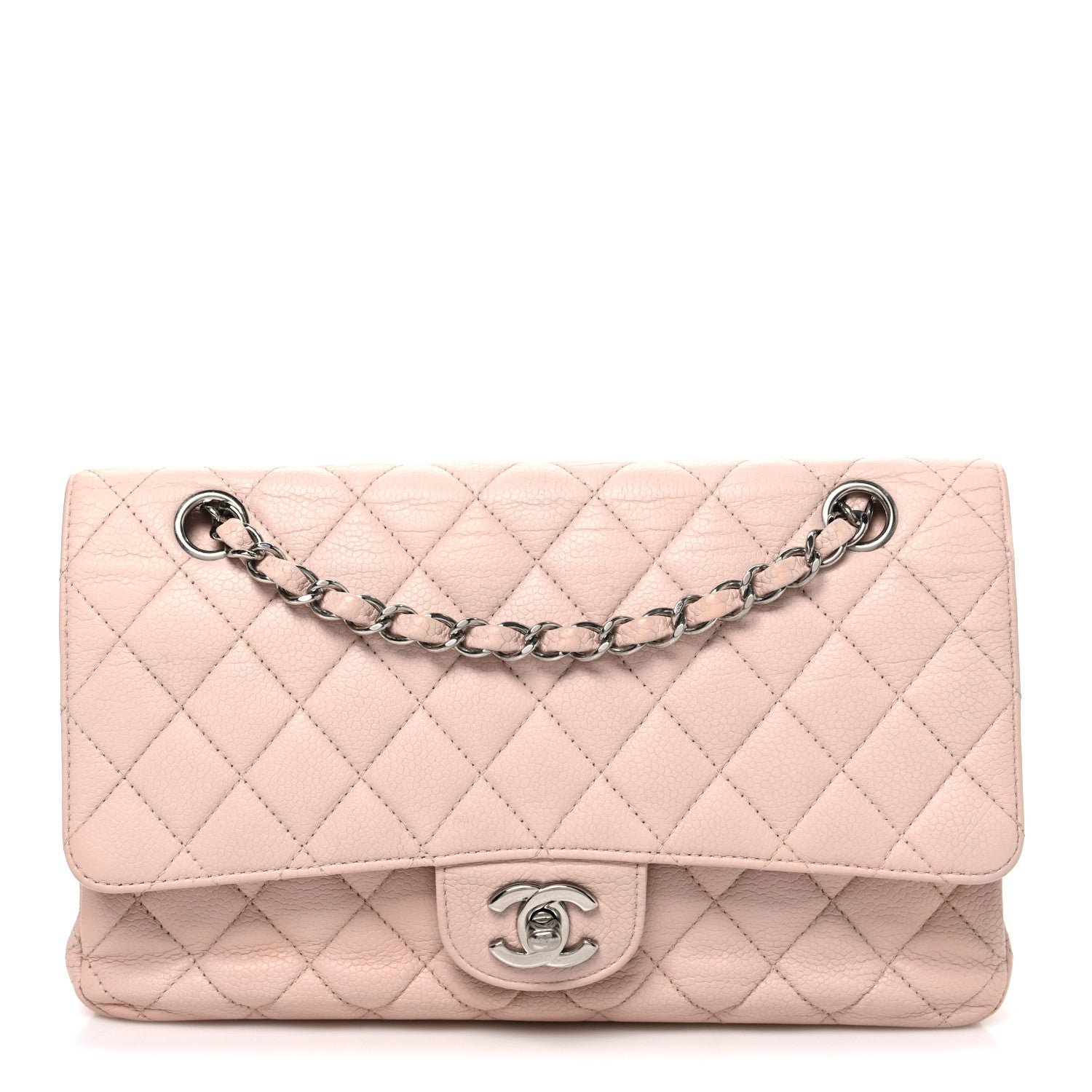 Chanel Caviar Quilted Medium Double Flap Light Pink