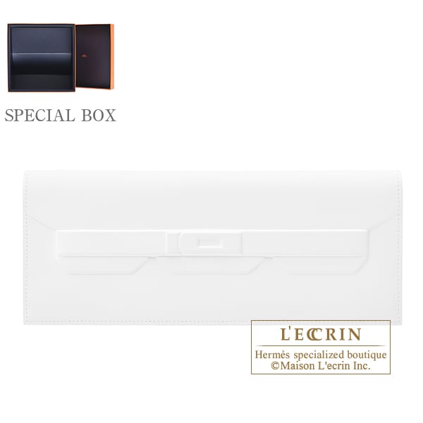 Hermes Pochette Birkin Shadow New white Swift leather