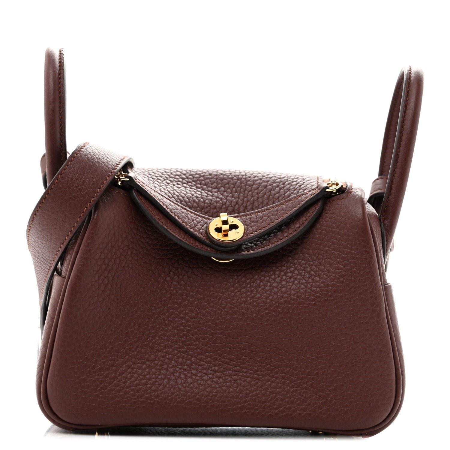 Hermes Taurillon Clemence Mini Lindy 20 Terre