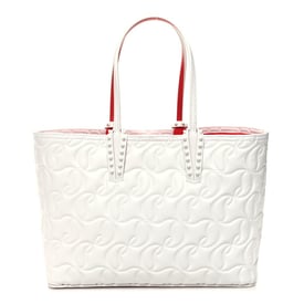 Christian Louboutin Nappa Embossed Small East West Cabata Tote White