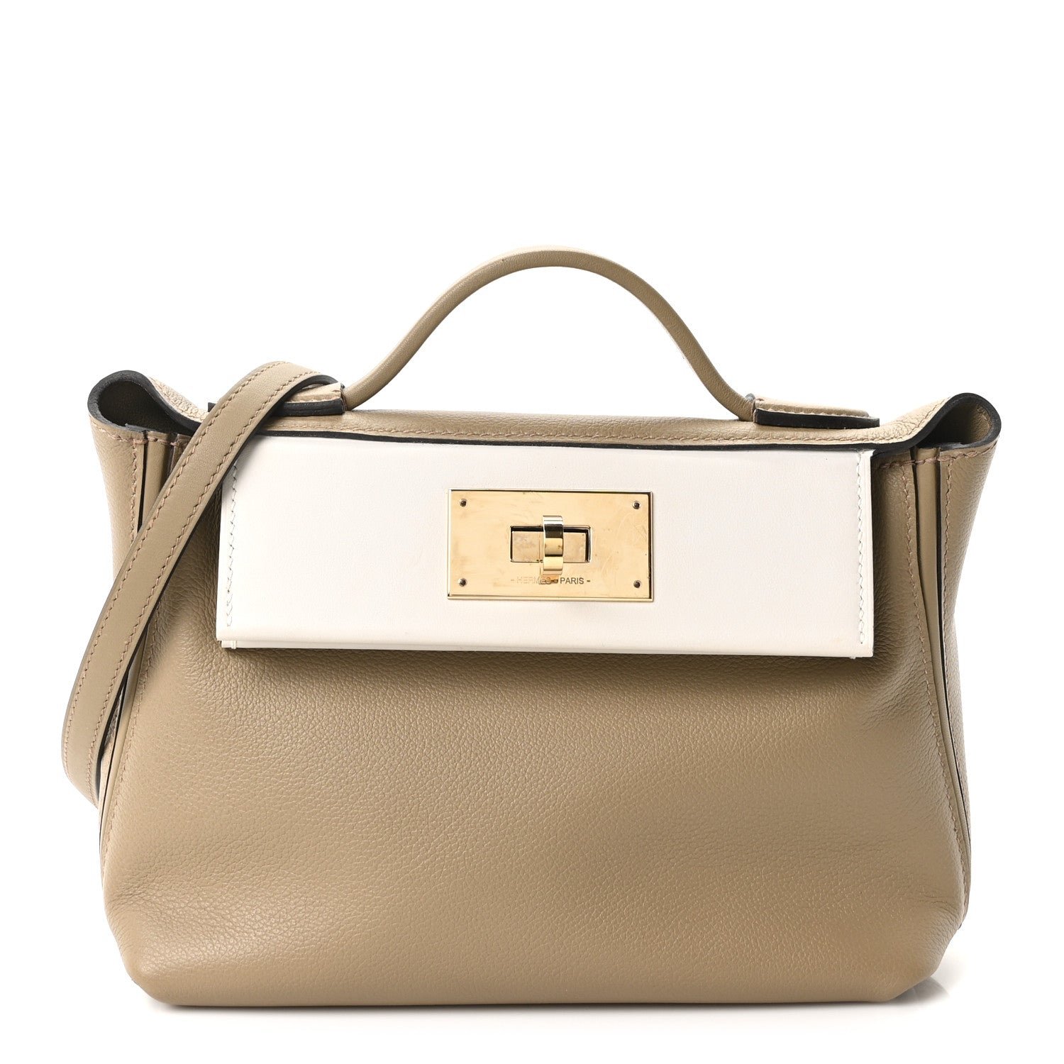 Hermes Evercolor Swift 21 24/24 Beige Marfa New White