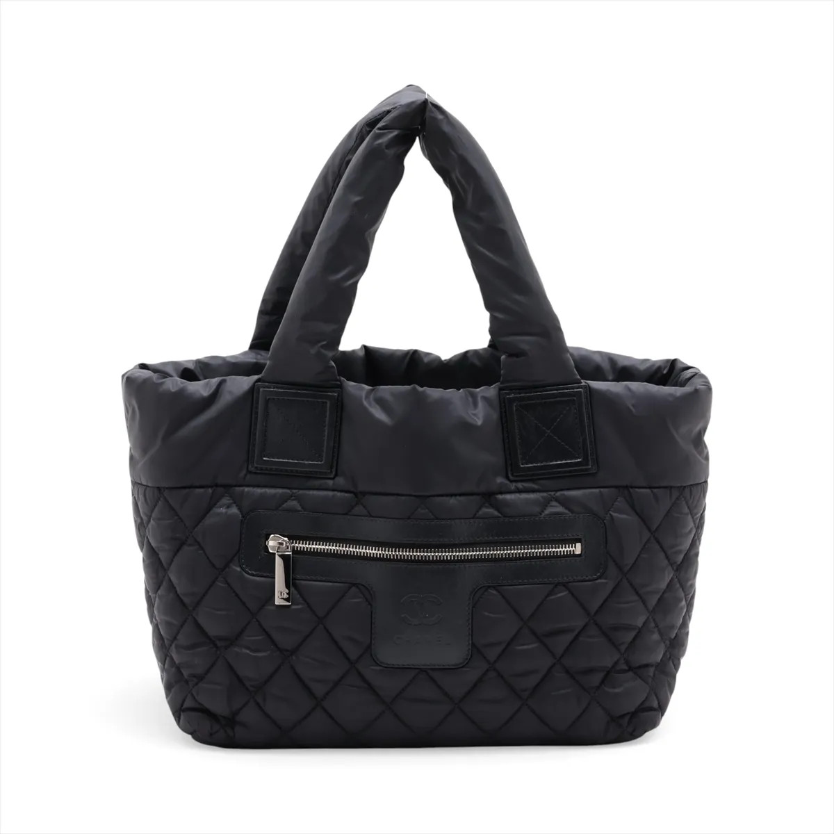 Chanel Coco Cocoon Nylon & Leather Tote bag Black Silver Metal Fittings 19XXXXXX