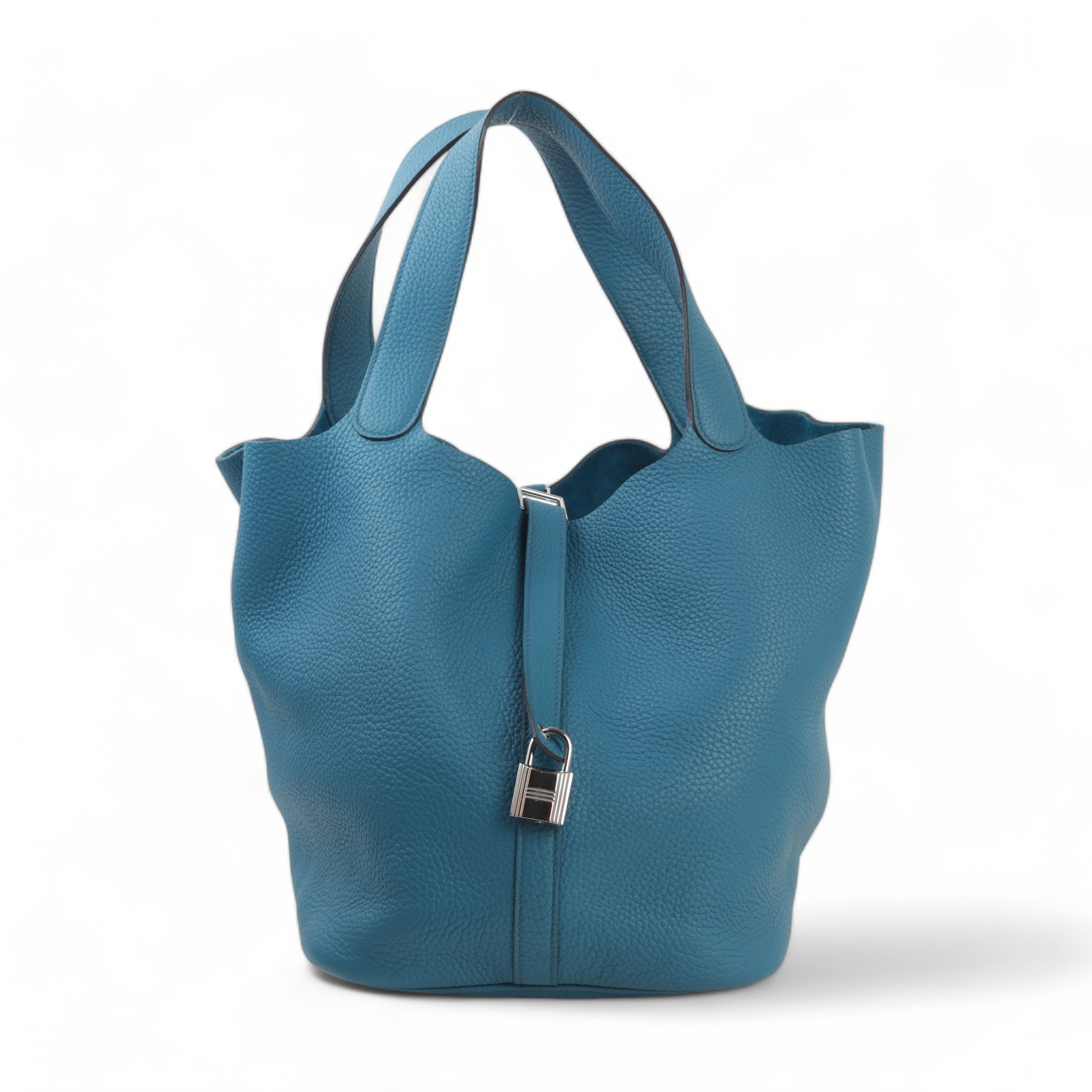 Hermes Very Good ( Rank A) HERMÈS Picotin Lock GM Cobalt (7C) Clemence Palladium hardware Square R (2014)