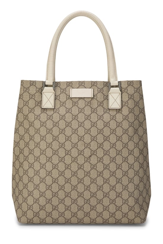 White Original GG Supreme Canvas Vertical Tote