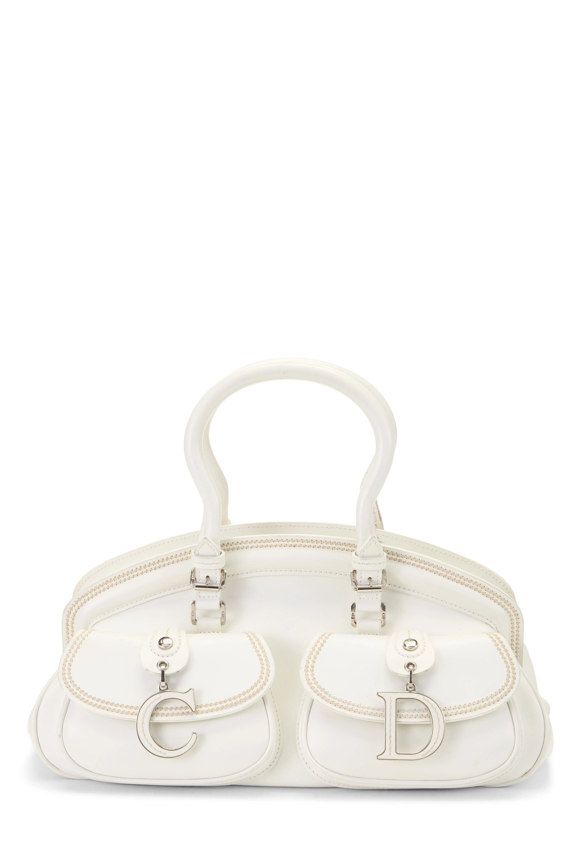 White Calfskin Detective Satchel