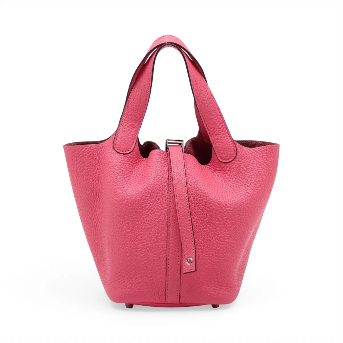Hermès Picotin Lock 18 PM Taurillon Clemence Rose Azalee Silver Metal Fittings Y
