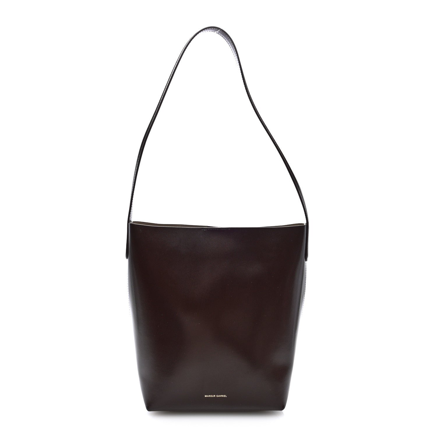 Mansur Gavriel Shiny Smooth Calfskin Small Everyday Cabas Brown