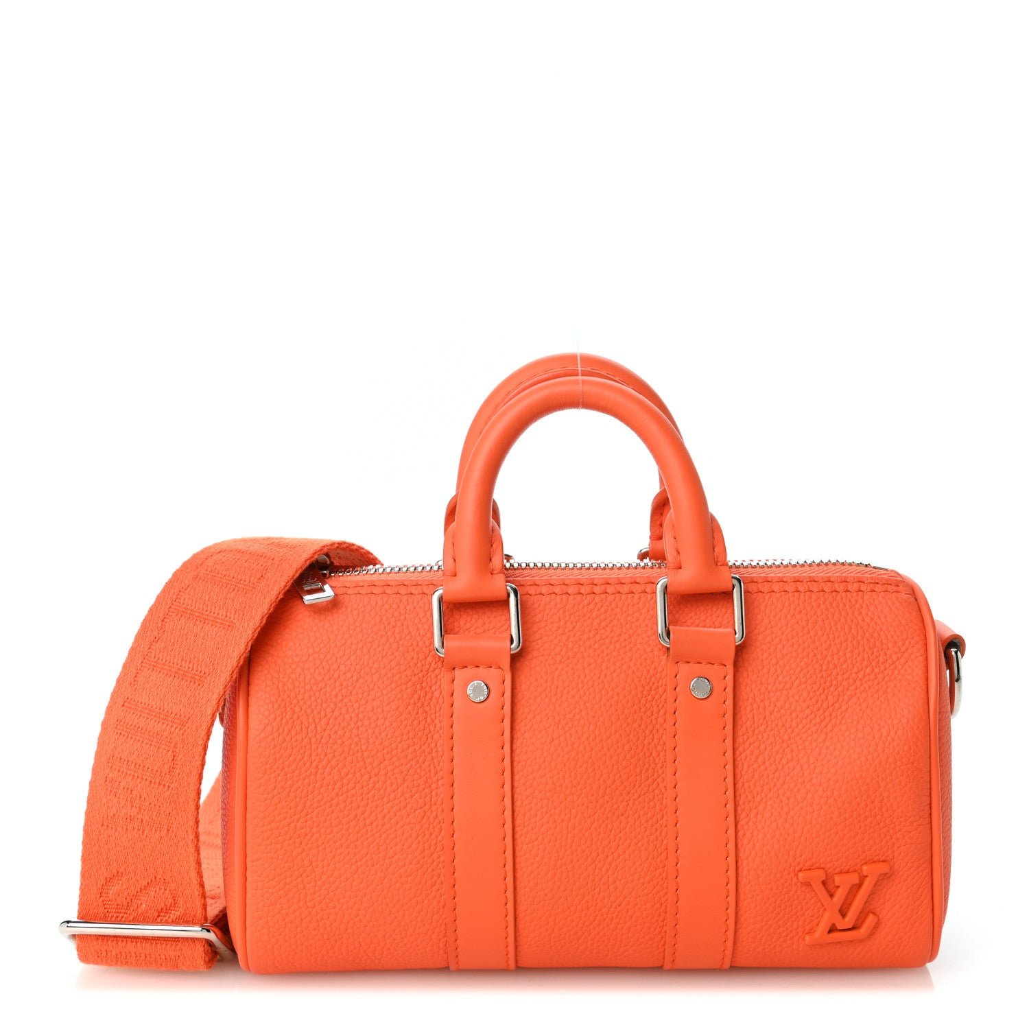 Louis Vuitton Grained Calfskin Aerogram Keepall XS Orange