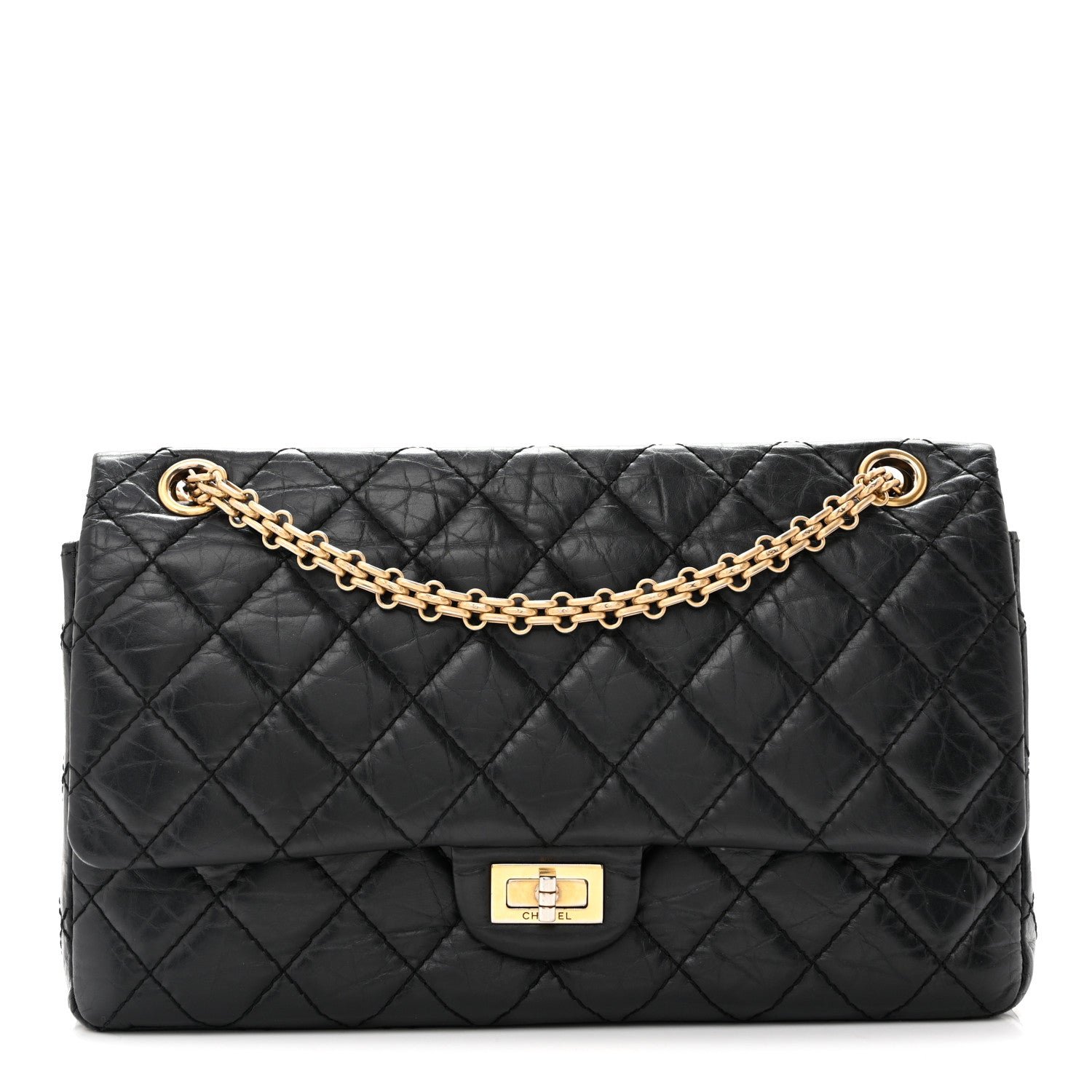 Chanel Aged Calfskin Quilted 2.55 Reissue 226 Flap Black