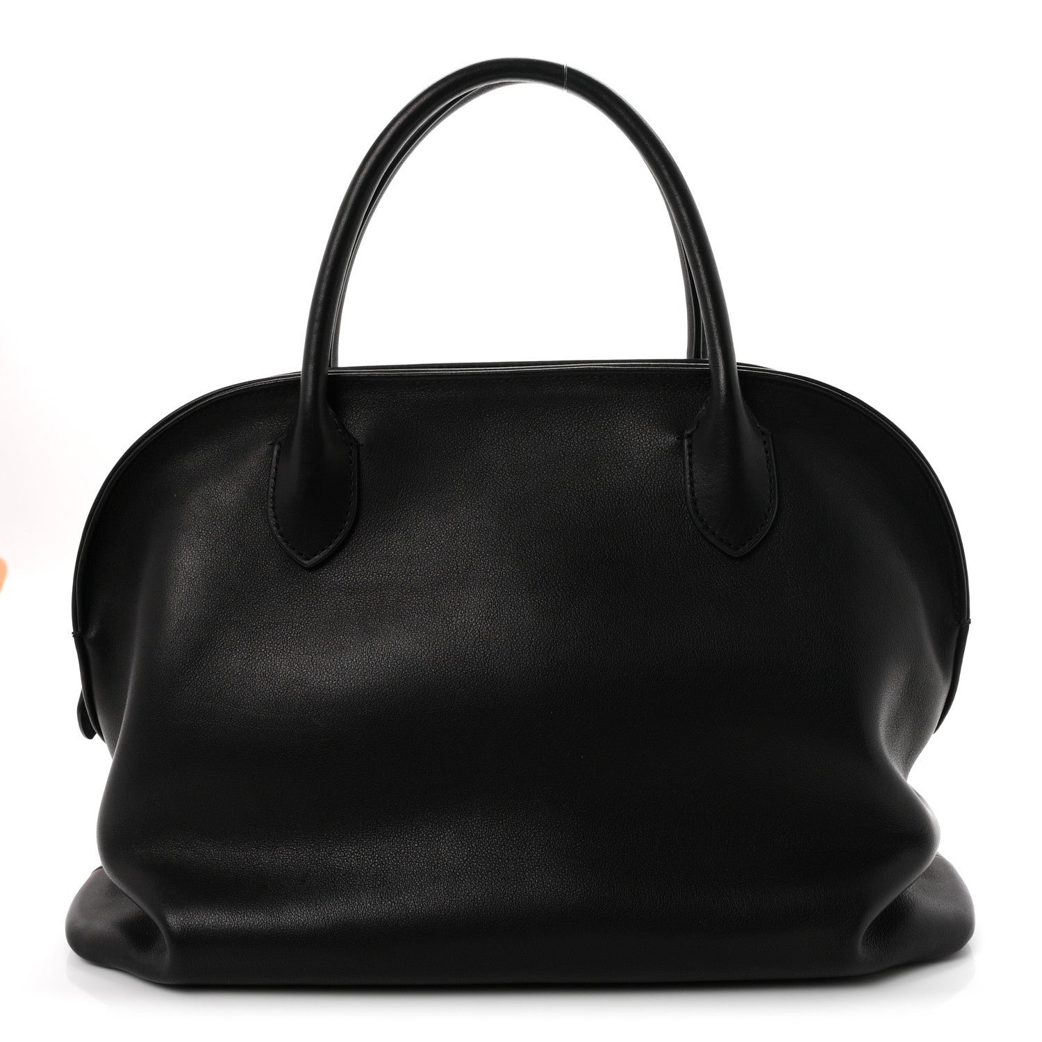 The Row Polished Saddle Calfskin Agnes 12 Black