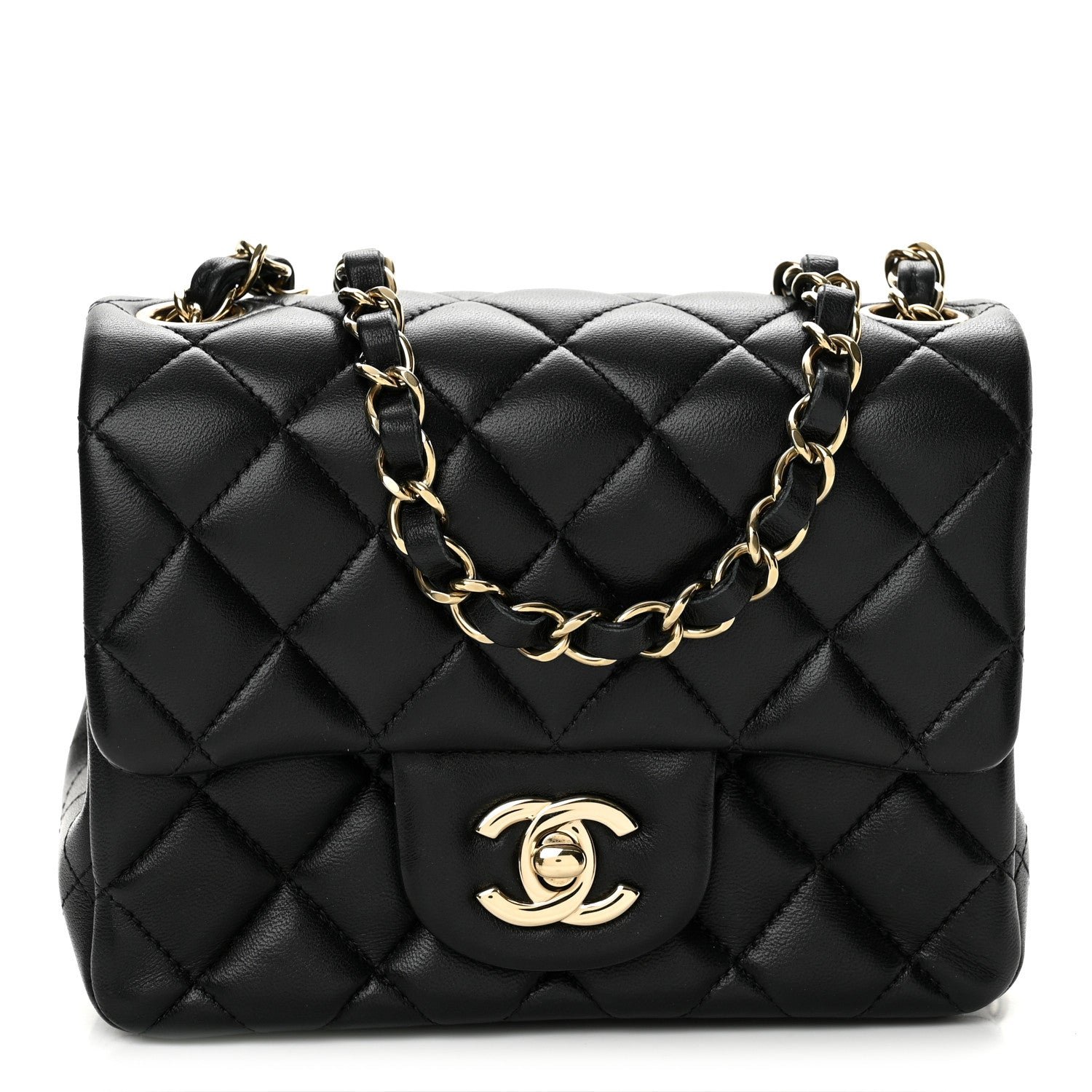 Chanel Lambskin Quilted Mini Square Flap Black