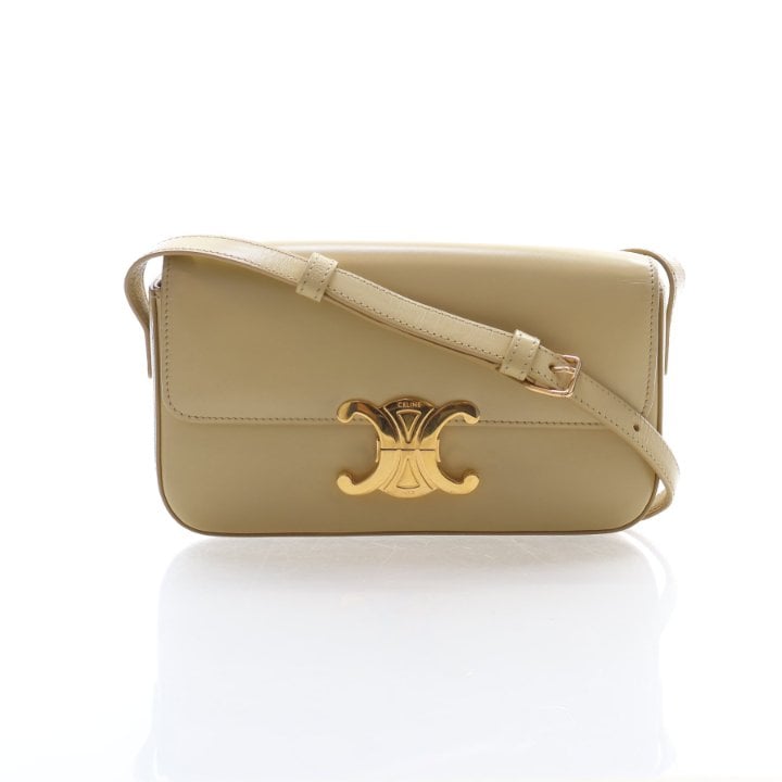 Celine Shiny Calfskin Triomphe Claude Shoulder Bag