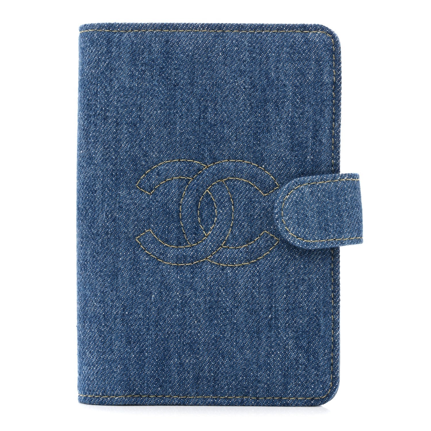 Chanel Denim Passport Holder Blue