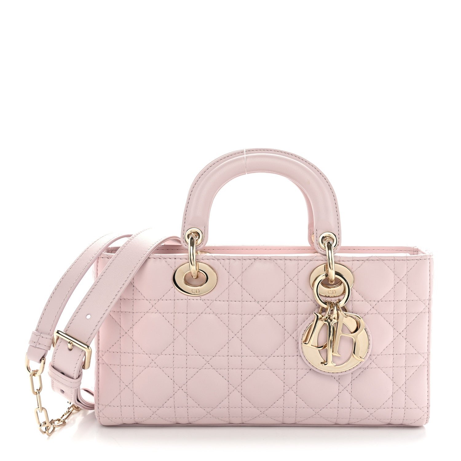 Christian Dior Lambskin Cannage Medium Lady D-Joy Light Pink