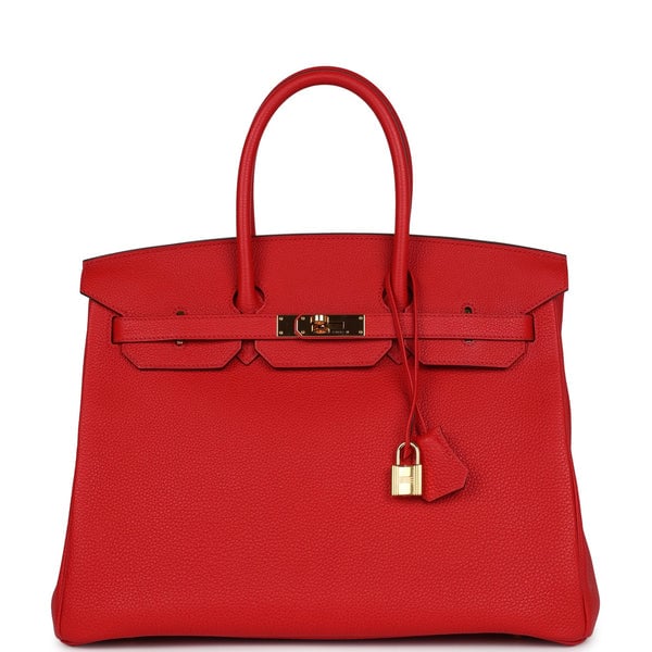 Hermes Pre-owned Hermes Birkin 35 Rouge Tomate Togo Gold Hardware
