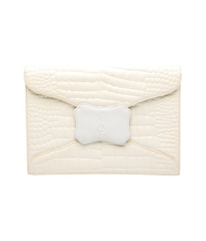 Saint Laurent Saint Laurent Embossed Leather Clutch Vintage