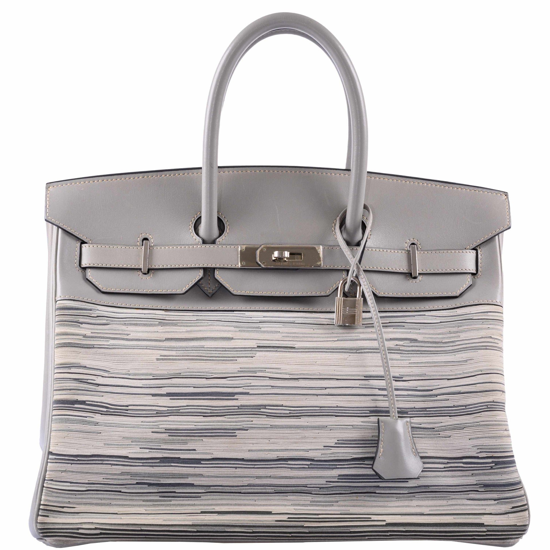Hermes Hermès Birkin 35 Vibrato & Gris Tourterelle Box Calf Palladium Hardware