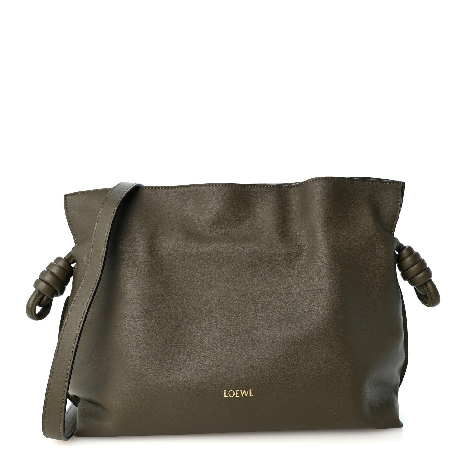 Loewe Nappa Calfskin Medium Flamenco Knot Clutch Avocado Green