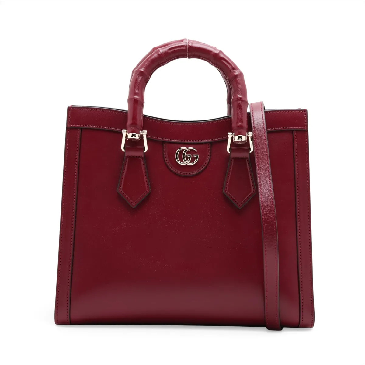 Gucci Bamboo Diana Leather 2 Way Handbag Red 832982