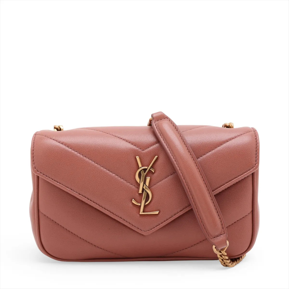 Saint Laurent Paris Lulu TOY 821749 Leather Chain Shoulder Bag Beige