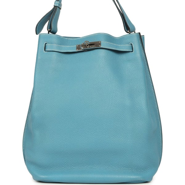 Hermes Pre-owned Hermes So Kelly 22 Blue Jean Togo Palladium Hardware