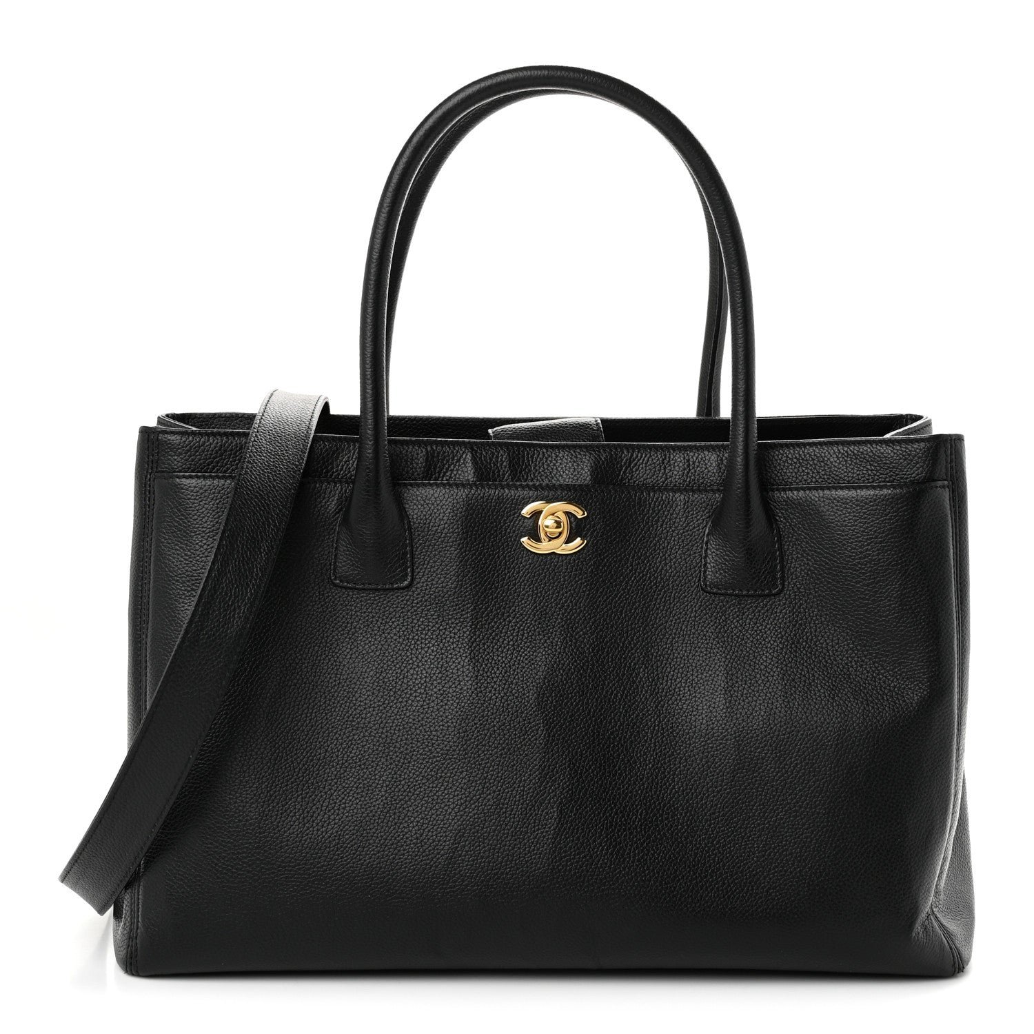 Chanel Calfskin Cerf Executive Shopper Tote Black