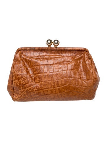 Embossed Leather Clutch