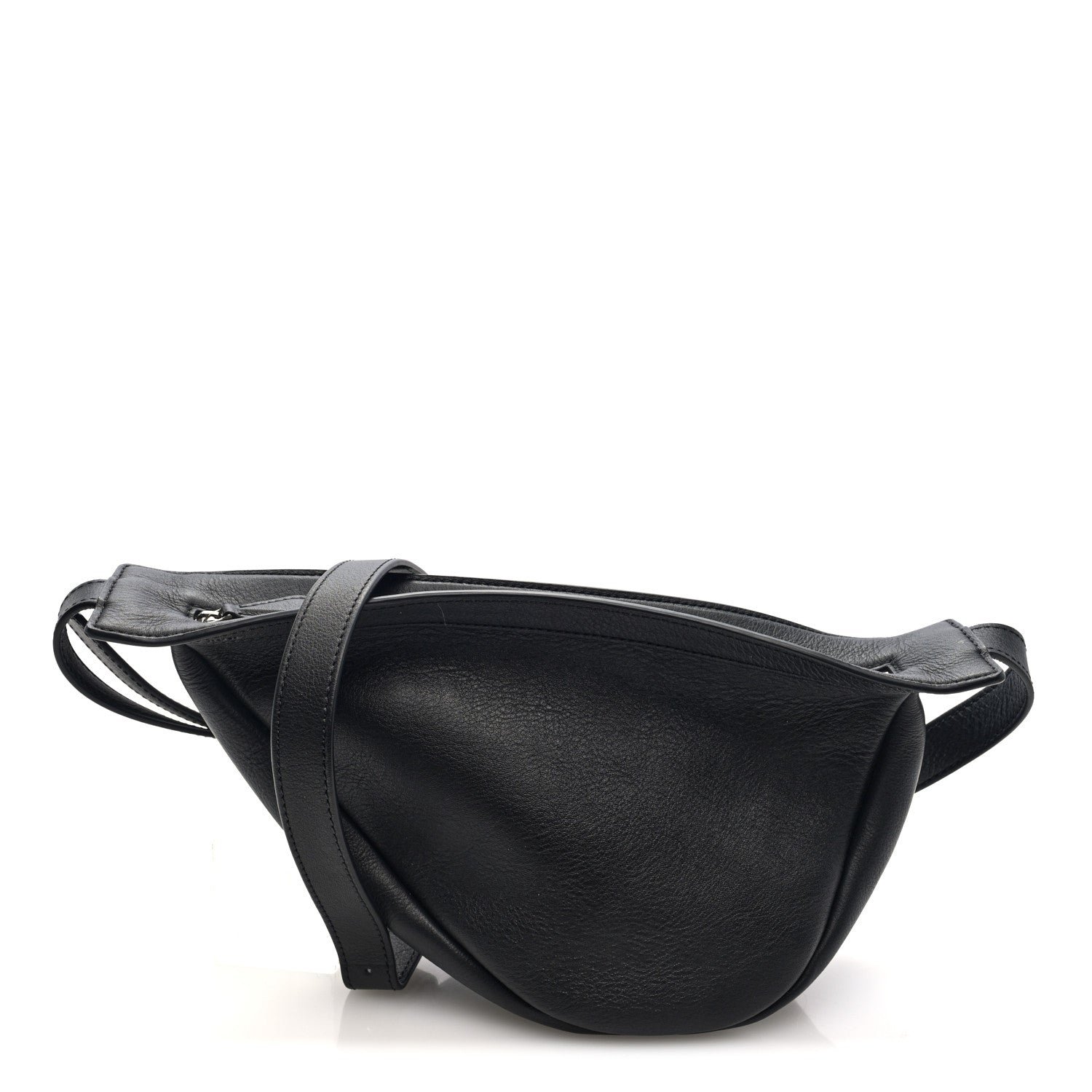 The Row Grained Calfskin Small Slouchy Banana Bag Black