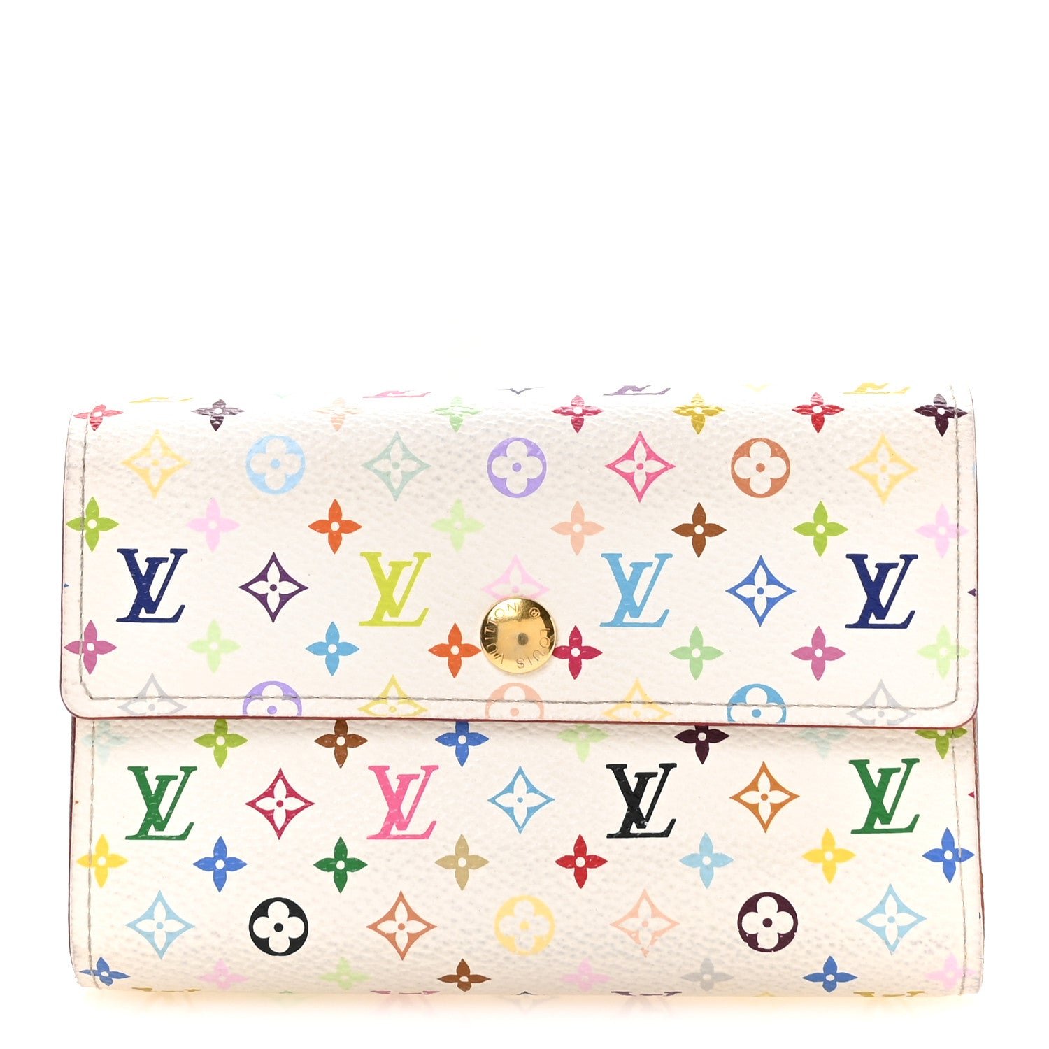 Louis Vuitton Monogram Multicolor Alexandra Wallet White