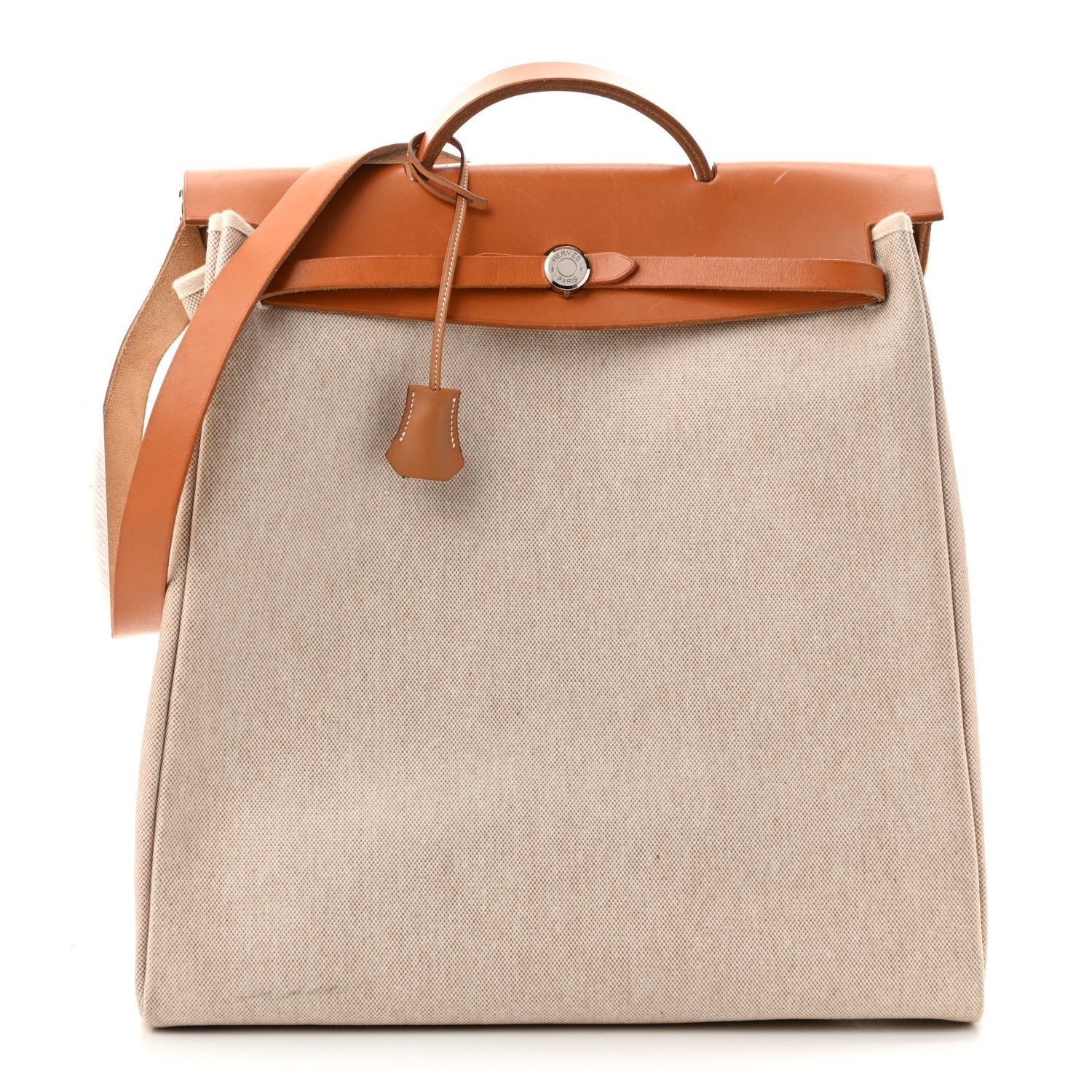 Hermes Toile Vache Calfskin Herbag 39 MM Natural