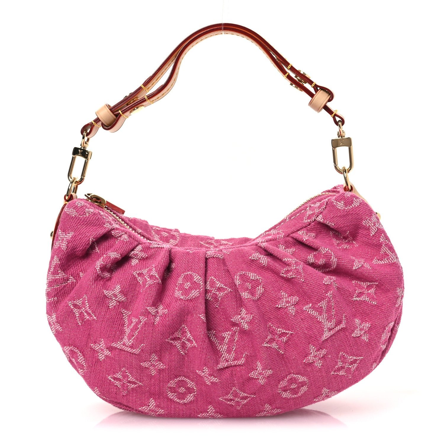 Louis Vuitton Monogram Denim Pochette Valley Fuchsia