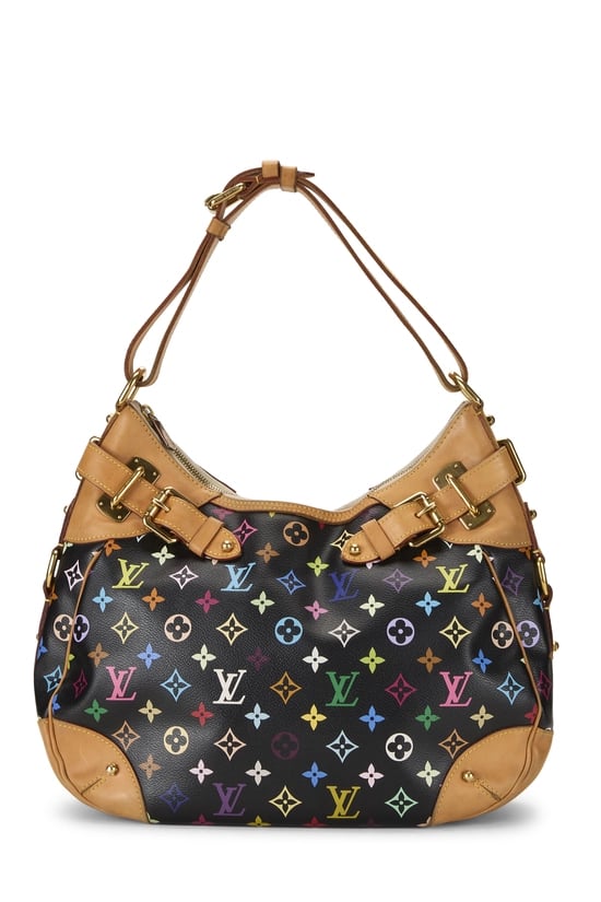 Takashi Murakami x Louis Vuitton Black Monogram Multicolore Greta Hobo